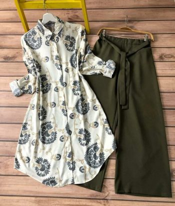 FANCY RAYON DIGITAL PRINTED KURTI WITH PALAZZO MEHNDI
