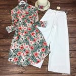 FANCY RAYON DIGITAL PRINTED KURTI WITH PALAZZO WHITE