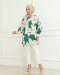 FANCY RAYON DIGITAL PRINTED TOP PENT SET WITH HIJAB GREEN