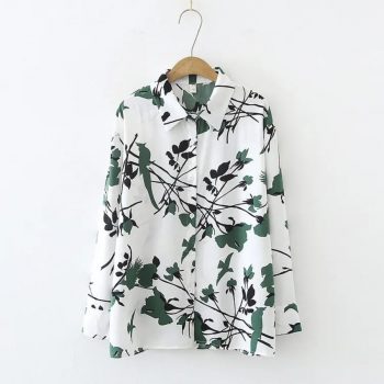 FANCY RAYON DIGITAL PRINTED WITH COLLER GIRL'S SHIRT GREY
