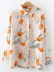 FANCY RAYON DIGITAL PRINTED WITH COLLER GIRL'S SHIRT ORANGE