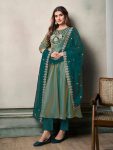 FANCY SILK EMBROIDREY SEQUENCE WORK GOWN BOTTOM WITH DUPATTA PARTY WEAR WHOLESALE PRICE ETHNIC GARMENT (10)