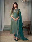 FANCY SILK EMBROIDREY SEQUENCE WORK GOWN BOTTOM WITH DUPATTA PARTY WEAR WHOLESALE PRICE ETHNIC GARMENT (10)
