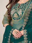 FANCY SILK EMBROIDREY SEQUENCE WORK GOWN BOTTOM WITH DUPATTA PARTY WEAR WHOLESALE PRICE ETHNIC GARMENT (10)