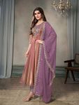 FANCY SILK EMBROIDREY SEQUENCE WORK GOWN BOTTOM WITH DUPATTA PARTY WEAR WHOLESALE PRICE ETHNIC GARMENT (16)