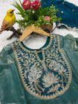 FANCY SILK EMBROIDREY SEQUENCE WORK GOWN BOTTOM WITH DUPATTA PARTY WEAR WHOLESALE PRICE ETHNIC GARMENT (10)