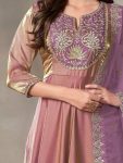 FANCY SILK EMBROIDREY SEQUENCE WORK GOWN BOTTOM WITH DUPATTA PARTY WEAR WHOLESALE PRICE ETHNIC GARMENT (16)
