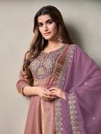 FANCY SILK EMBROIDREY SEQUENCE WORK GOWN BOTTOM WITH DUPATTA PARTY WEAR WHOLESALE PRICE ETHNIC GARMENT (16)
