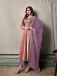 FANCY SILK EMBROIDREY SEQUENCE WORK GOWN BOTTOM WITH DUPATTA PARTY WEAR WHOLESALE PRICE ETHNIC GARMENT (16)