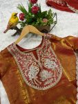 FANCY SILK EMBROIDREY SEQUENCE WORK GOWN BOTTOM WITH DUPATTA PARTY WEAR WHOLESALE PRICE ETHNIC GARMENT (8)