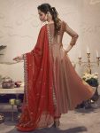 FANCY SILK EMBROIDREY SEQUENCE WORK GOWN BOTTOM WITH DUPATTA PARTY WEAR WHOLESALE PRICE ETHNIC GARMENT (8)