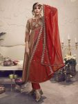 FANCY SILK EMBROIDREY SEQUENCE WORK GOWN BOTTOM WITH DUPATTA PARTY WEAR WHOLESALE PRICE ETHNIC GARMENT (8)
