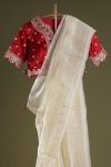 FANCY TABBY ORGANZA SILK MULTI CODING SEQUENCE WORK SAREE WITH STITCHED BLOUSE FESTIVE WEAR WHOLESALE PRICE ETHNIC GARMENT (2)