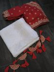 FANCY TABBY ORGANZA SILK MULTI CODING SEQUENCE WORK SAREE WITH STITCHED BLOUSE FESTIVE WEAR WHOLESALE PRICE ETHNIC GARMENT (2)
