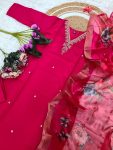 FANCY VISCOSE CHANDERI SILK EMBROIDERY CODING SEQUENCE WORK TOP BOTTOM WITH DUPATTA PARTY WEAR WHOLESALE PRICE ETHNIC GARMENT (2)