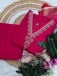 FANCY VISCOSE CHANDERI SILK EMBROIDERY CODING SEQUENCE WORK TOP BOTTOM WITH DUPATTA PARTY WEAR WHOLESALE PRICE ETHNIC GARMENT (2)
