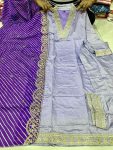 FASHIONABLE BANANA SILK EMBROIDERY WORK TOP BOTTOM WITH DUPATTA PARTY WEAR WHOLESALE PRICE ETHNIC GARMENT (5)