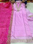 FASHIONABLE BANANA SILK EMBROIDERY WORK TOP BOTTOM WITH DUPATTA PARTY WEAR WHOLESALE PRICE ETHNIC GARMENT (7)