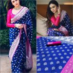 FASHIONABLE BANARASI SOFT SILK WEAVING WORK SAREE WITH UNSTITCHED BLOUSE PARTY WEAR WHOLESALE PRICE ETHNIC GARMENT (8)