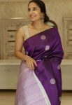 FASHIONABLE BANARASI SOFT SILK WEAVING WORK SAREE WITH UNSTITCHED BLOUSE PARTY WEAR WHOLESALE PRICE ETHNIC GARMENT (1)