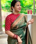 FASHIONABLE BANARASI SOFT SILK ZARI WEAVING WORK SAREE WITH UNSTITCHED BLOUSE FESTIVE WEAR WHOLESALE PRICE ETHNIC GARMENT (1)