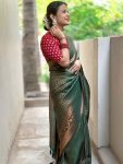 FASHIONABLE BANARASI SOFT SILK ZARI WEAVING WORK SAREE WITH UNSTITCHED BLOUSE FESTIVE WEAR WHOLESALE PRICE ETHNIC GARMENT (1)