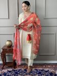 FASHIONABLE CHANDERI SILK EMBROIDERY CODING SEQUENCE WORK TOP BOTTOM WITH DUPATTA PARTY WEAR WHOLESALE PRICE ETHNIC GARMENT (5)