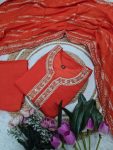 FASHIONABLE CHANDERI SILK EMBROIDERY SEQUENCE CODING WORK TOP BOTTOM WITH DUPATTA PARTY WEAR WHOLESALE PRICE ETHNIC GARMENT (15)