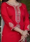 FASHIONABLE CHANDERI SILK EMBROIDERY SEQUENCE CODING WORK TOP BOTTOM WITH DUPATTA PARTY WEAR WHOLESALE PRICE ETHNIC GARMENT (14)