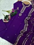 FASHIONABLE CHANDERI SILK EMBROIDERY SEQUENCE CODING WORK TOP BOTTOM WITH DUPATTA PARTY WEAR WHOLESALE PRICE ETHNIC GARMENT (6)