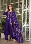 FASHIONABLE CHANDERI SILK EMBROIDERY SEQUENCE CODING WORK TOP BOTTOM WITH DUPATTA PARTY WEAR WHOLESALE PRICE ETHNIC GARMENT (6)