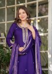 FASHIONABLE CHANDERI SILK EMBROIDERY SEQUENCE CODING WORK TOP BOTTOM WITH DUPATTA PARTY WEAR WHOLESALE PRICE ETHNIC GARMENT (6)