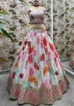 FASHIONABLE CHINON EMBROIDERY CODING SEQUENCE WORK LEHENGA CHOLI WITH DUPATTA PARTY WEAR WHOLESALE PRICE ETHNIC GARMENT (5)