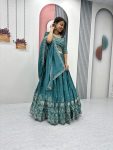 FASHIONABLE CHINON EMBROIDERY THREAD WORK LEHENGA CHOLI WITH DUPATTA PARTY WEAR WHOLESALE PRICE ETHNIC GARMENT (16)