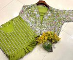 FASHIONABLE CHINON SILK THREAD ZARI EMBROIDREY WORK GOWN WITH KOTI FESTIVE WEAR WHOLESALE PRICE ETHNIC GARMENT (3)