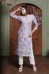 FASHIONABLE COTTON DIGITAL PRINTED CHIKANKARI WORK TOP BOTTOM SET PARTY WEAR WHOLESALE PRICE ETHNIC GARMENT (13)