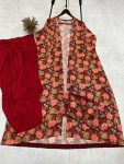 FASHIONABLE CREPE SILK DIGITAL PRINTED DRAPED SKIRT TUBE BLOUSE WITH SHRUG PARTY WEAR WHOLESALE PRICE ETHNIC GARMENT (6)