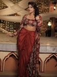 FASHIONABLE CREPE SILK DIGITAL PRINTED DRAPED SKIRT TUBE BLOUSE WITH SHRUG PARTY WEAR WHOLESALE PRICE ETHNIC GARMENT (6)