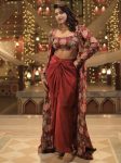 FASHIONABLE CREPE SILK DIGITAL PRINTED DRAPED SKIRT TUBE BLOUSE WITH SHRUG PARTY WEAR WHOLESALE PRICE ETHNIC GARMENT (6)