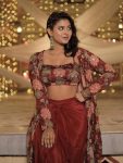 FASHIONABLE CREPE SILK DIGITAL PRINTED DRAPED SKIRT TUBE BLOUSE WITH SHRUG PARTY WEAR WHOLESALE PRICE ETHNIC GARMENT (6)