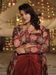 FASHIONABLE CREPE SILK DIGITAL PRINTED DRAPED SKIRT TUBE BLOUSE WITH SHRUG PARTY WEAR WHOLESALE PRICE ETHNIC GARMENT (6)