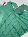 FASHIONABLE CRUSH SILK EMBROIDERY SEQUENCE WORK GOWN BOTTOM WITH DUPATTA FESTIVE WEAR WHOLESALE PRICE ETHNIC GARMENT (2)