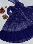 FASHIONABLE GEORGETTE THREAD SEQUENCE WORK TOP LEHENGA WITH DUPATTA WEDDING WEAR WHOLESALE PRICE ETHNIC GARMENT (4)