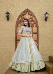 FASHIONABLE GHEAVY ZOYA SILK EMBROIDERY ZARI WORK LEHENGA CHOLI WITH SHRUG PARTY WEAR WHOLESALE PRICE ETHNIC GARMENT (16)
