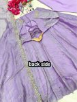 FASHIONABLE GOLD CRUSH SILK EMBROIDERY SEQUENCE WORK GOWN BOTTOM WITH DUPATTA PARTY WEAR WHOLESALE PRICE ETHNIC GARMENT (7)