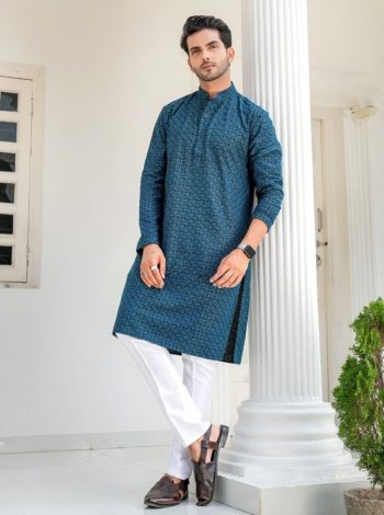 FASHIONABLE JIMMY CHOO EMBROIDERY SEQUENCE THREAD WORK MEN'S KURTA PAYJAMA RAMA