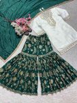 FASHIONABLE MALAY SILK EMBROIDREY SEQUENCE WORK TOP SHARARA WITH DUPATTA PARTY WEAR WHOLESALE PRICE ETHNIC GARMENT’ (6)