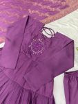 FASHIONABLE ROMAN SILK EMBROIDERY SEQUENCE WORK GOWN BOTTOM WITH DUPATTA FESTIVE WEAR WHOLESALE PRICE ETHNIC GARMENT (2)