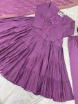 FASHIONABLE ROMAN SILK EMBROIDERY SEQUENCE WORK GOWN BOTTOM WITH DUPATTA FESTIVE WEAR WHOLESALE PRICE ETHNIC GARMENT (2)