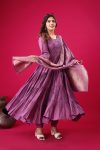 FASHIONABLE ROMAN SILK EMBROIDERY SEQUENCE WORK GOWN BOTTOM WITH DUPATTA FESTIVE WEAR WHOLESALE PRICE ETHNIC GARMENT (2)